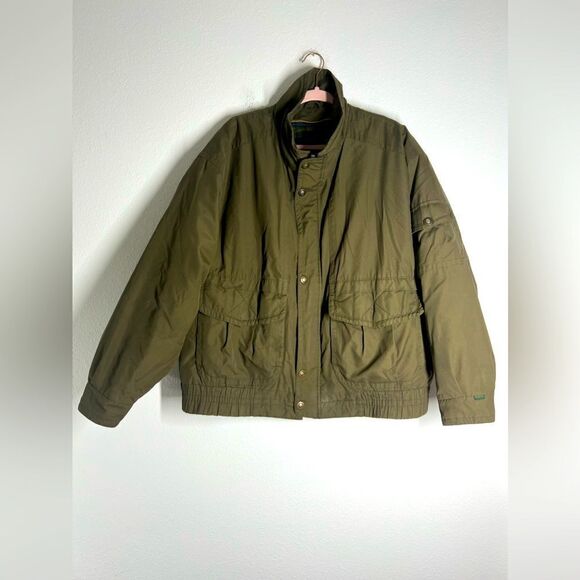 London Fog Vintage Flyer's Cold Weather Jacket - Olive Size L Lined